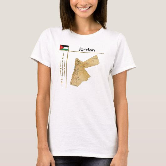 Jordan Map + Flag + T - Shirt (Vorderseite)