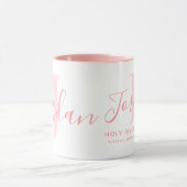 Jordan name meaning and monogram soft pink text tasse (Zentrum)