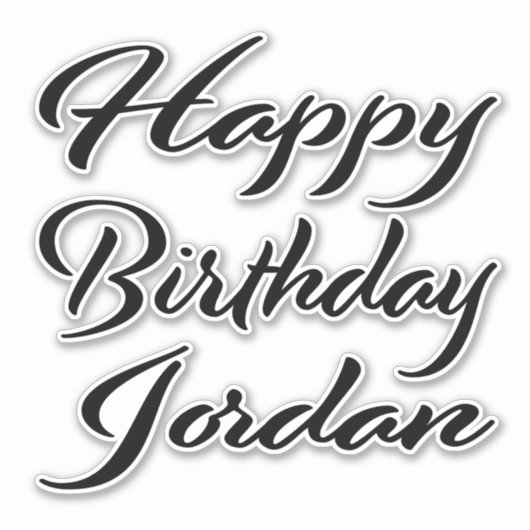 Jordan Name Vorname black Sticker Geburtstag (Vorderseite)
