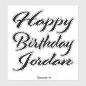Jordan Name Vorname black Sticker Geburtstag (Blatt)