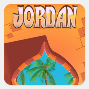 Jordan-Palast-Reiseposter Quadratischer Aufkleber