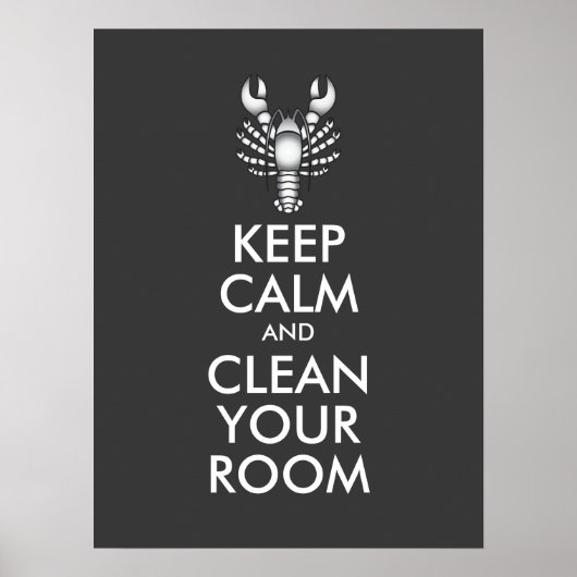 Jordan Peterson Behielt Calm Clean Your Room Lobst Poster (Vorne)