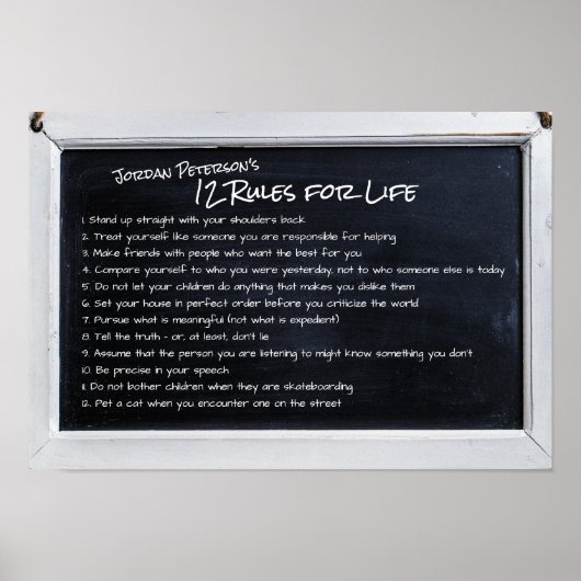 Jordan Petersons 12 Lebensregeln Motivierend Poster (Vorne)