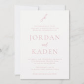 Jordan Pink Elegant Wedding Einladung (Vorderseite)