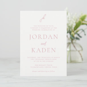 Jordan Pink Elegant Wedding Einladung