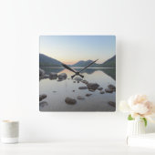 Jordan Pond Maine Wall Clock Quadratische Wanduhr (Zuhause)