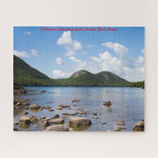 Jordan Pond Maine.Weihnachtsgrüße Puzzle (Horizontal)