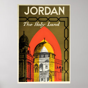 Jordan Reiseplakat Art Deco Heiliges Land Vintage Poster