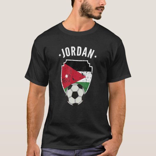 Jordan Soccer Jordan Flag Football Jordanischer St T-Shirt (Vorderseite)