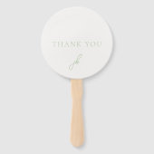 Jordan Soft Sage Script Monogram Elegant Wedding Fächer (Vorderseite)