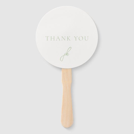 Jordan Soft Sage Script Monogram Elegant Wedding Fächer (Vorderseite)