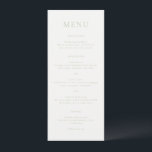 Jordan Soft Sage Script Monogram Elegant Wedding Menükarte<br><div class="desc">Elegantes Hochzeitsmenü mit klassischem Design,  mit dem Monogramm in einem Script-Schriftart und dem Menü in einem klassischen Serif-Schriftart.</div>