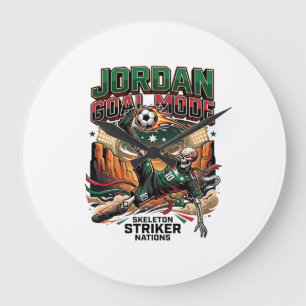 Jordan Tor-Modus Skelett Stürmer Nationen Dynamisc Große Wanduhr