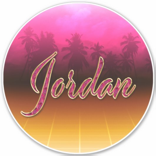 Jordan Vorname Name golden pink Aufkleber Sticker (Vorderseite)