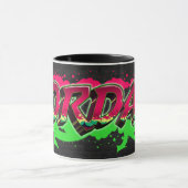 Jordan Vorname Name Graffiti red green Tasse (Zentrum)