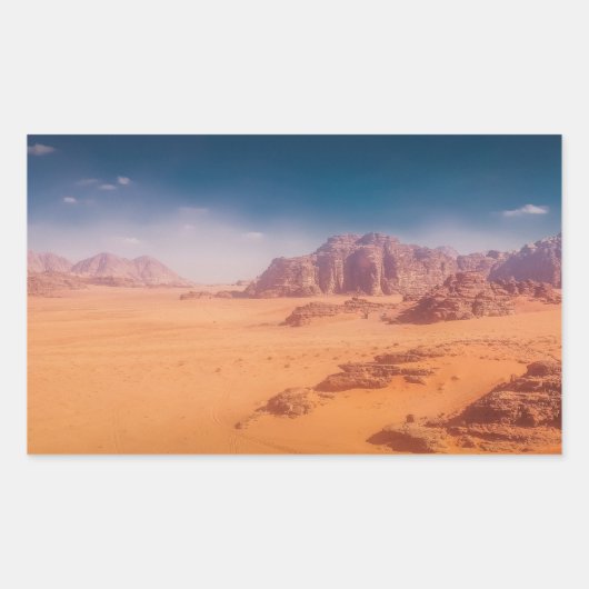 Jordan, Wadi Rum Wüste Rechteckiger Aufkleber (Vorderseite)