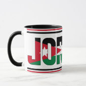 Jordanfahne - Inschrift Schwarz-Weiß-Grün Tasse (Links)