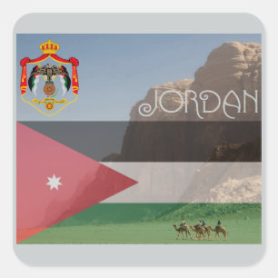 Jordanien-Aufkleber Quadratischer Aufkleber