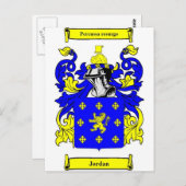 Jordanien (Englisch) Wappen-Coat Postkarte (Vorne/Hinten)