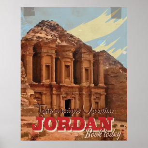 Jordanien-Ferien Vintages Reise-Plakat Poster
