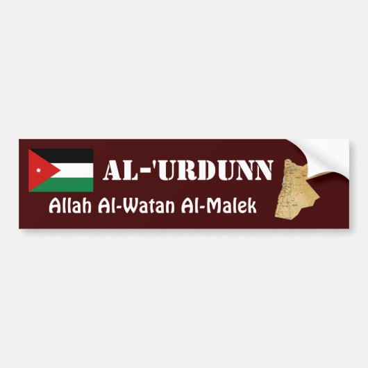 Jordanien-Flagge + Karten-Autoaufkleber Autoaufkleber (Vorne)
