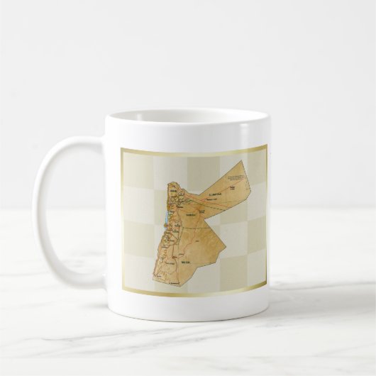 Jordanien-Flagge + Karten-Tasse Kaffeetasse (Links)