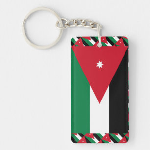 Jordanien-Flagge Schlüsselanhänger
