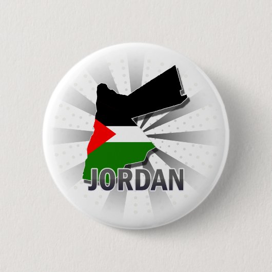 Jordanien-Flaggen-Karte 2,0 Button (Vorderseite)
