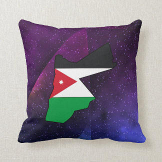 Jordanien-Flaggen-Karte auf abstraktem Kissen