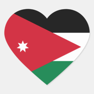 Jordanien Herz-Aufkleber
