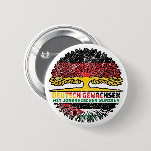 Jordanien Jordanisch Deutsch Deutschland Baum Button (Vorne & Hinten)