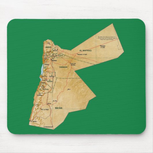 Jordanien-Karte Mousepad (Vorne)