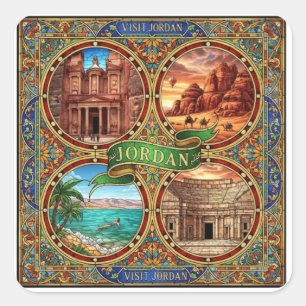 JORDANIEN QUADRATISCHER AUFKLEBER