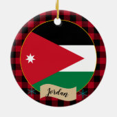 Jordanien, Roter Büffel, kariert und jordanische F Keramik Ornament (Hinten)