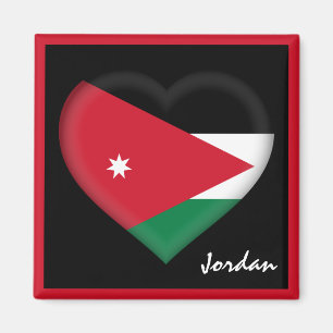 Jordanienflagge & Jordanese Herzurlaub Jordanien/S Magnet