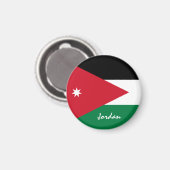 Jordanienflagge & Jordanien - Urlaub/Sport-Fans Magnet (Vorderseite/Rückseite)