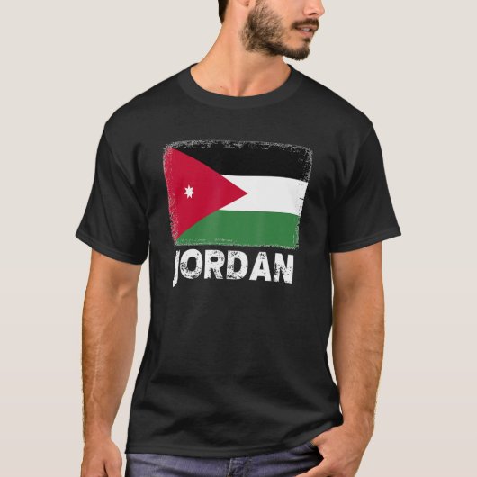Jordaniens Flagge Unterstützung der jordanischen B T-Shirt (Vorderseite)