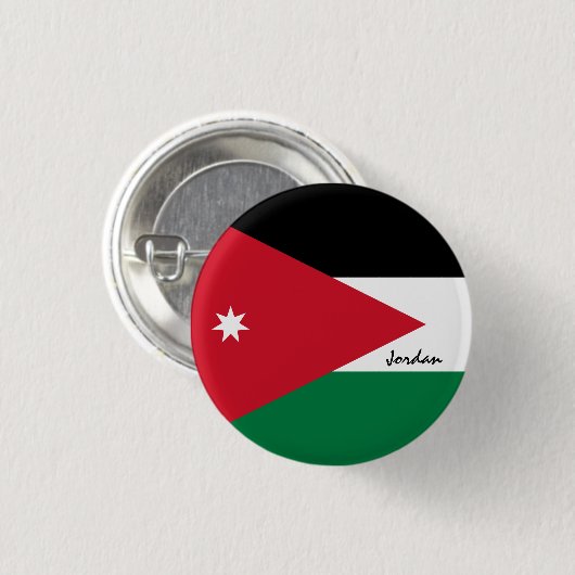 jordanische Fahne Button (Vorne & Hinten)