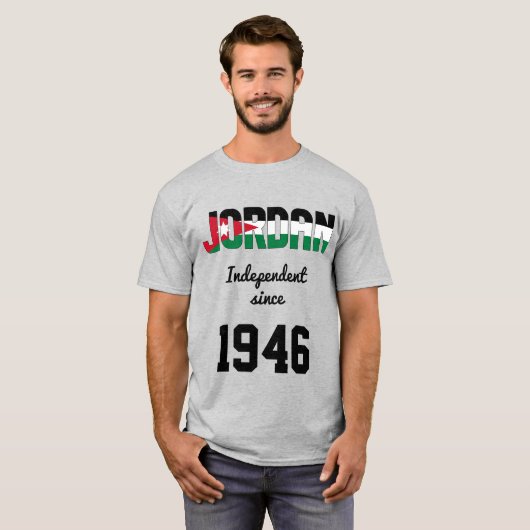 jordanische Feier zur Unabhängigkeit der Flagge T-Shirt (Vorne ganz)