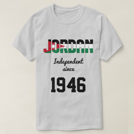 jordanische Feier zur Unabhängigkeit der Flagge T-Shirt (Design vorne)