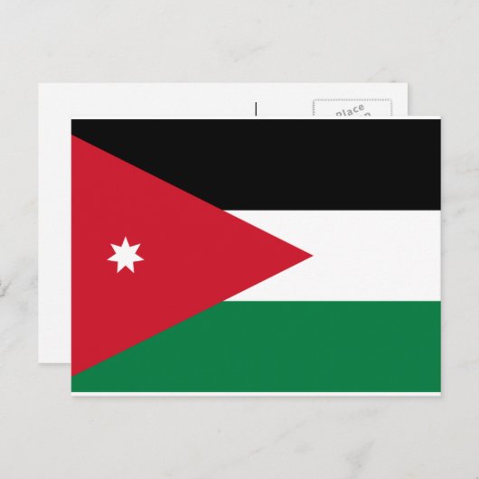 jordanische Flagge, Flagge Jordaniens Postkarte (Vorne/Hinten)
