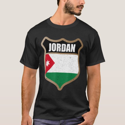 jordanische Flagge für stolze Jordanier und Amma T-Shirt (Vorderseite)