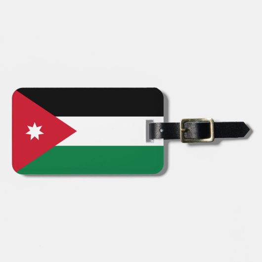 jordanische Flagge Gepäckanhänger (Vorderseite horizontal)
