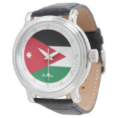 jordanische Flagge & jordanische Mode, arabische N Armbanduhr (Schrägansicht)