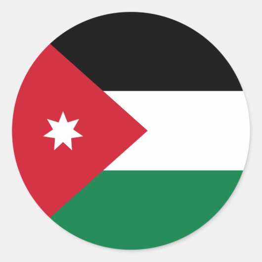 jordanische Flagge Runder Aufkleber (Vorderseite)