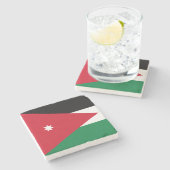 jordanische Flagge Steinuntersetzer (Seitenansicht)
