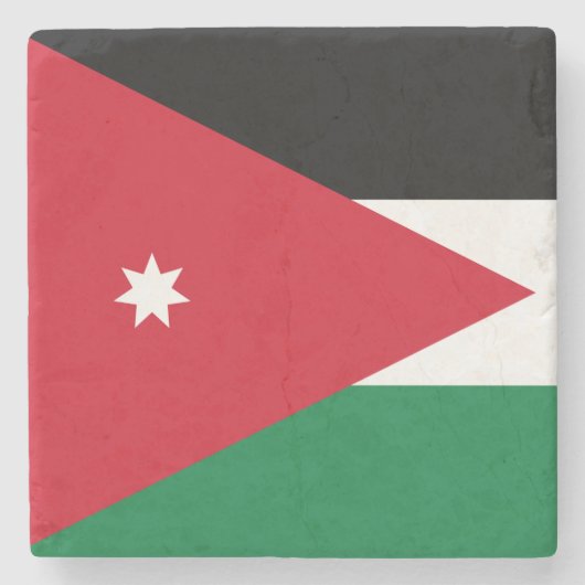 jordanische Flagge Steinuntersetzer (Vorderseite)