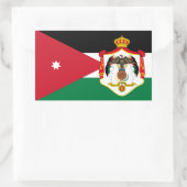 jordanische Flagge und Wappen, Flagge Jordaniens Rechteckiger Aufkleber (Tasche)