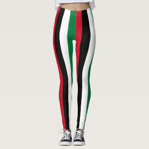 Jordanische Nationalflagge Farben Vertikal Gestrei Leggings