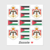 jordanische Staatssymbole/Wappen und Flagge Aufkleber (Blatt)